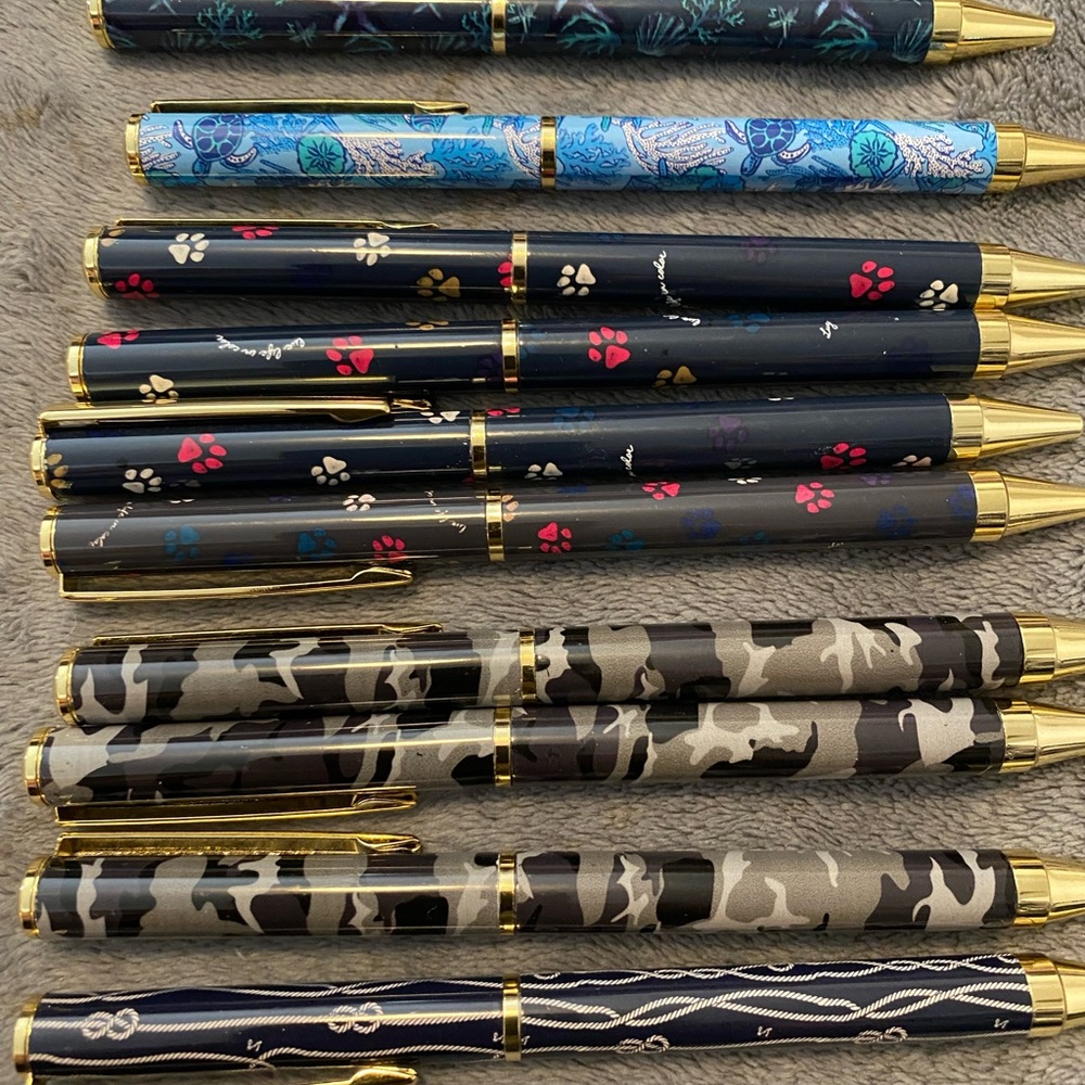 Lug Pens Gold-Accented Ballpoint Pens in Various Patterns-